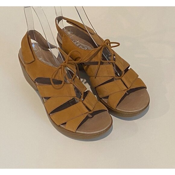 Dansko Janet Slingback Sandals Size 40 US 9  Brown Leather Strappy Lace Up - Picture 3 of 16